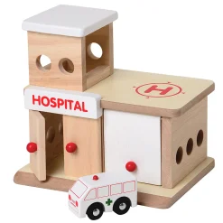 Block Play Community Set with Hospital, Grocery Store, Restaurant & Toy Store