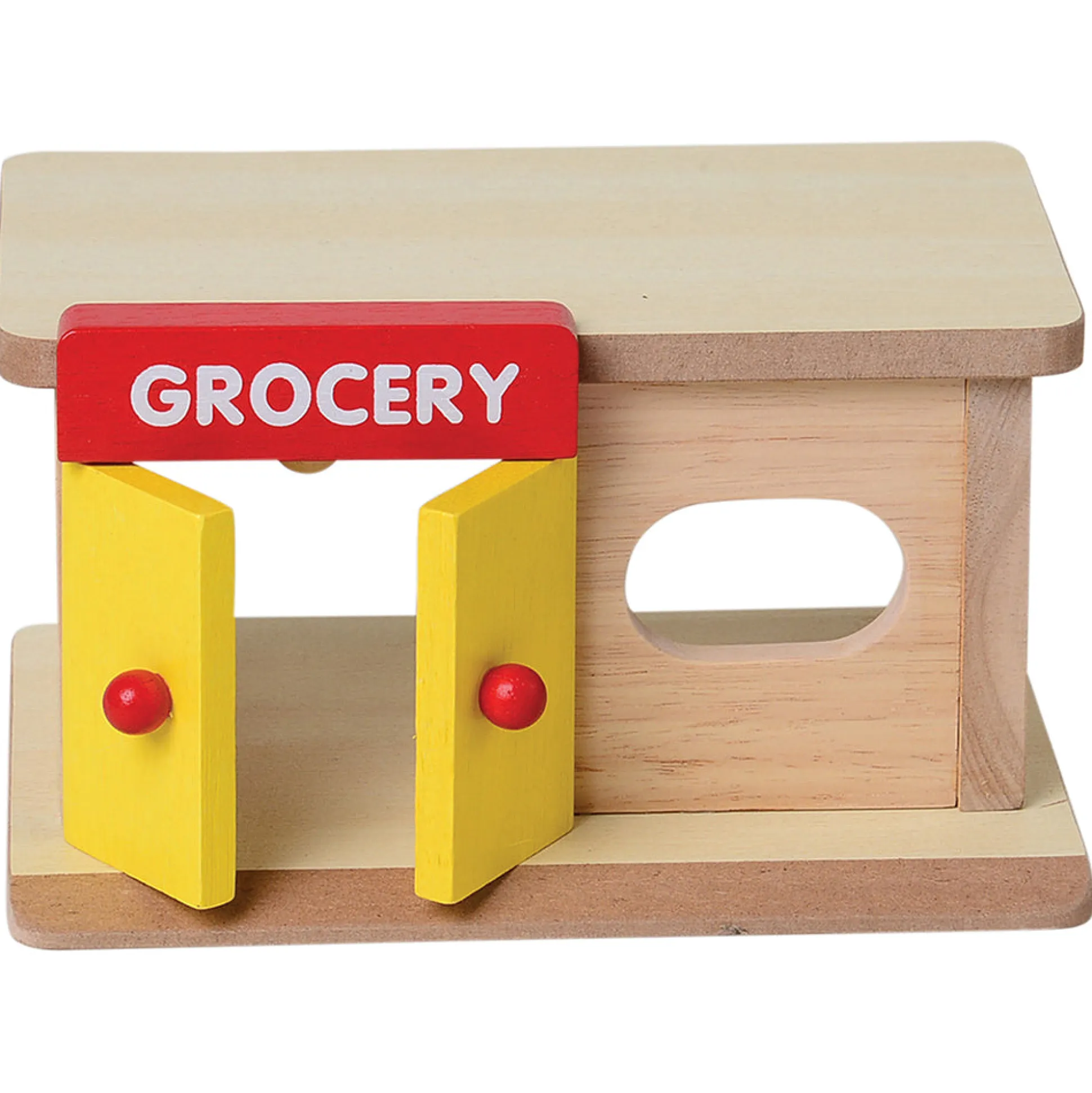 Block Play Community Set with Hospital, Grocery Store, Restaurant & Toy Store