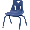 Blue 12" Stacking Chair with Powder-Coated Legs