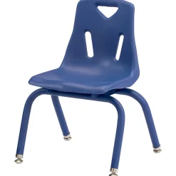 Blue 12" Stacking Chair with Powder-Coated Legs