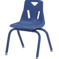 Blue 14" Stacking Chair with Powder-Coated Legs