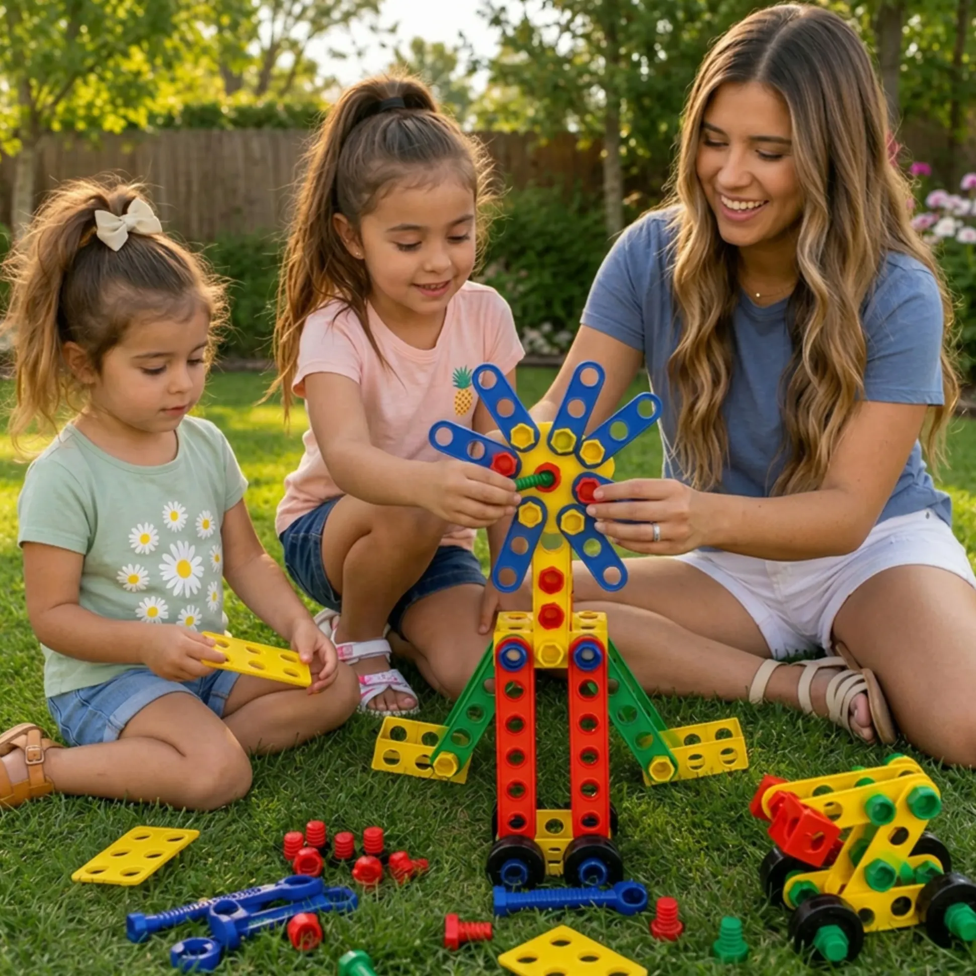 Brightly Colored Nuts & Bolts Construction Builders – Fine Motor & STEM Skill Set
