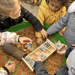 Bug Hotel 10-Frame Wooden Counting Toy | Nature-Inspired Math Learning Set with 10 Bug Cubes