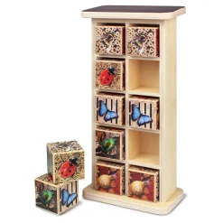 Bug Hotel 10-Frame Wooden Counting Toy | Nature-Inspired Math Learning Set with 10 Bug Cubes