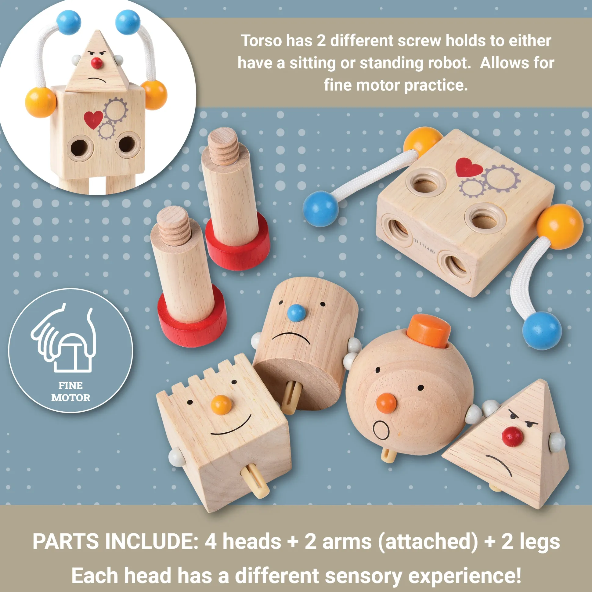 Build-A-Robot Emotion Learning Toy | Sustainable Wooden Toy