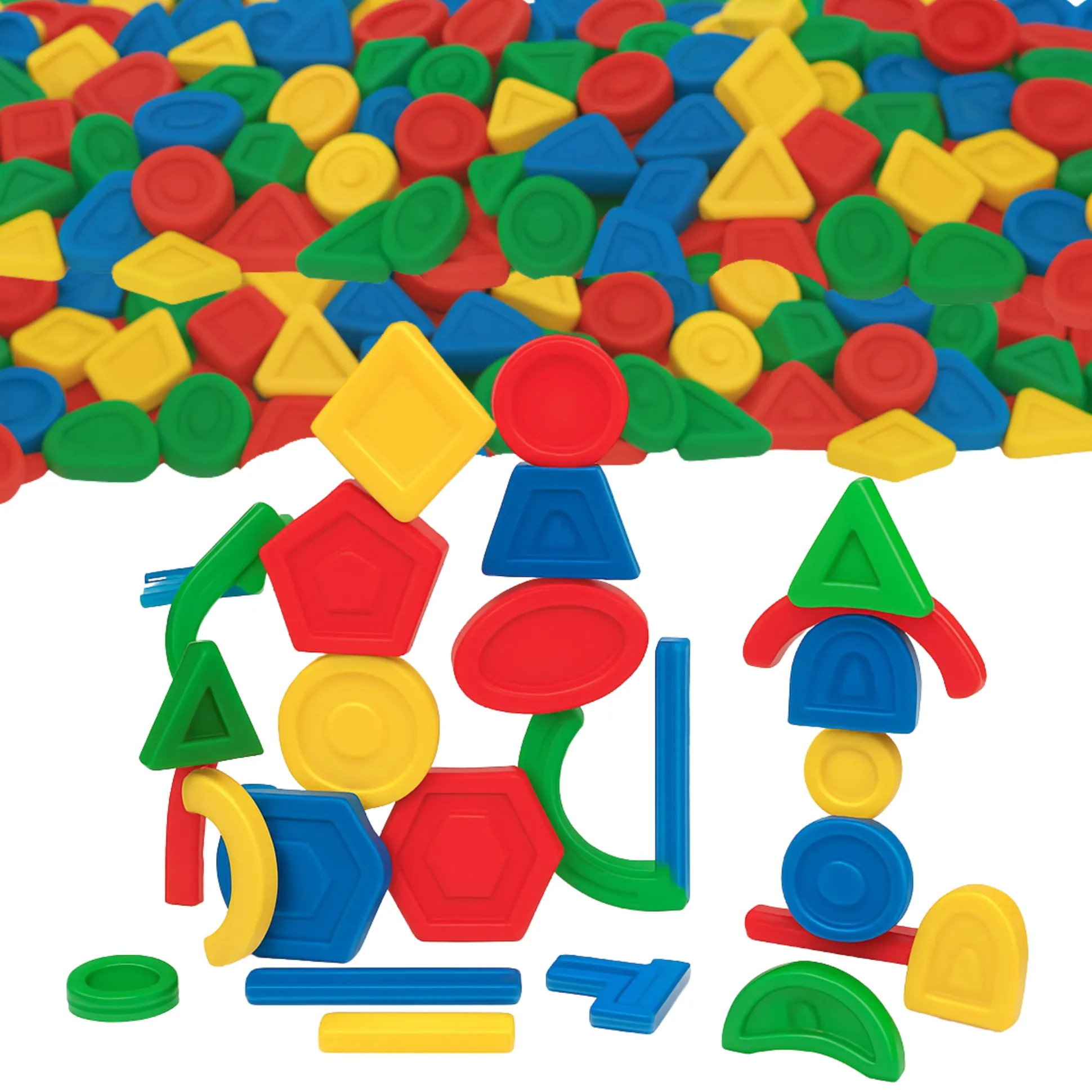 Building Shapes 300-Piece Set – STEM Construction Toy for Preschool and Early Education