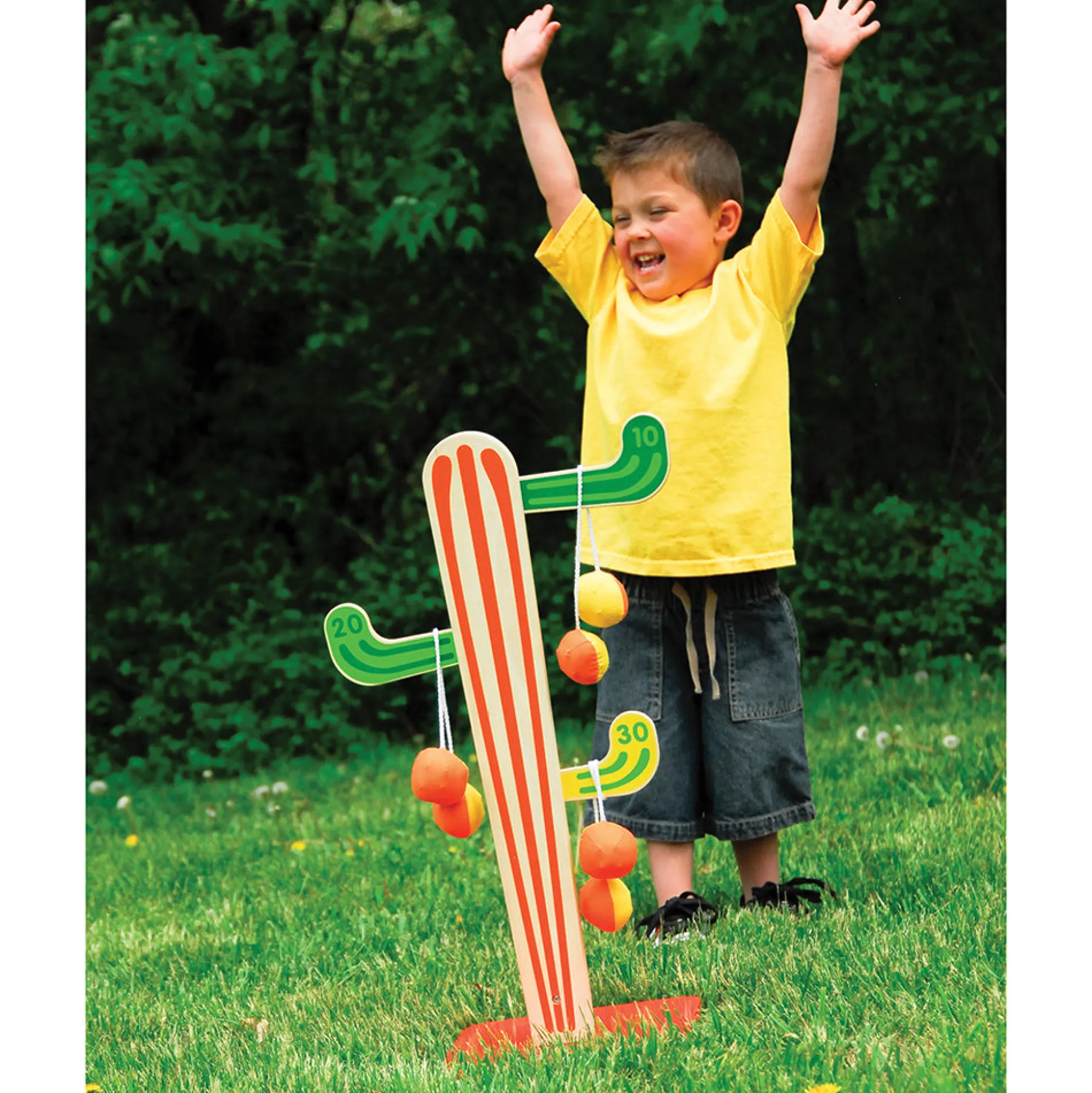 Cactus Tossing Game | Wooden Hand-Painted Target Game