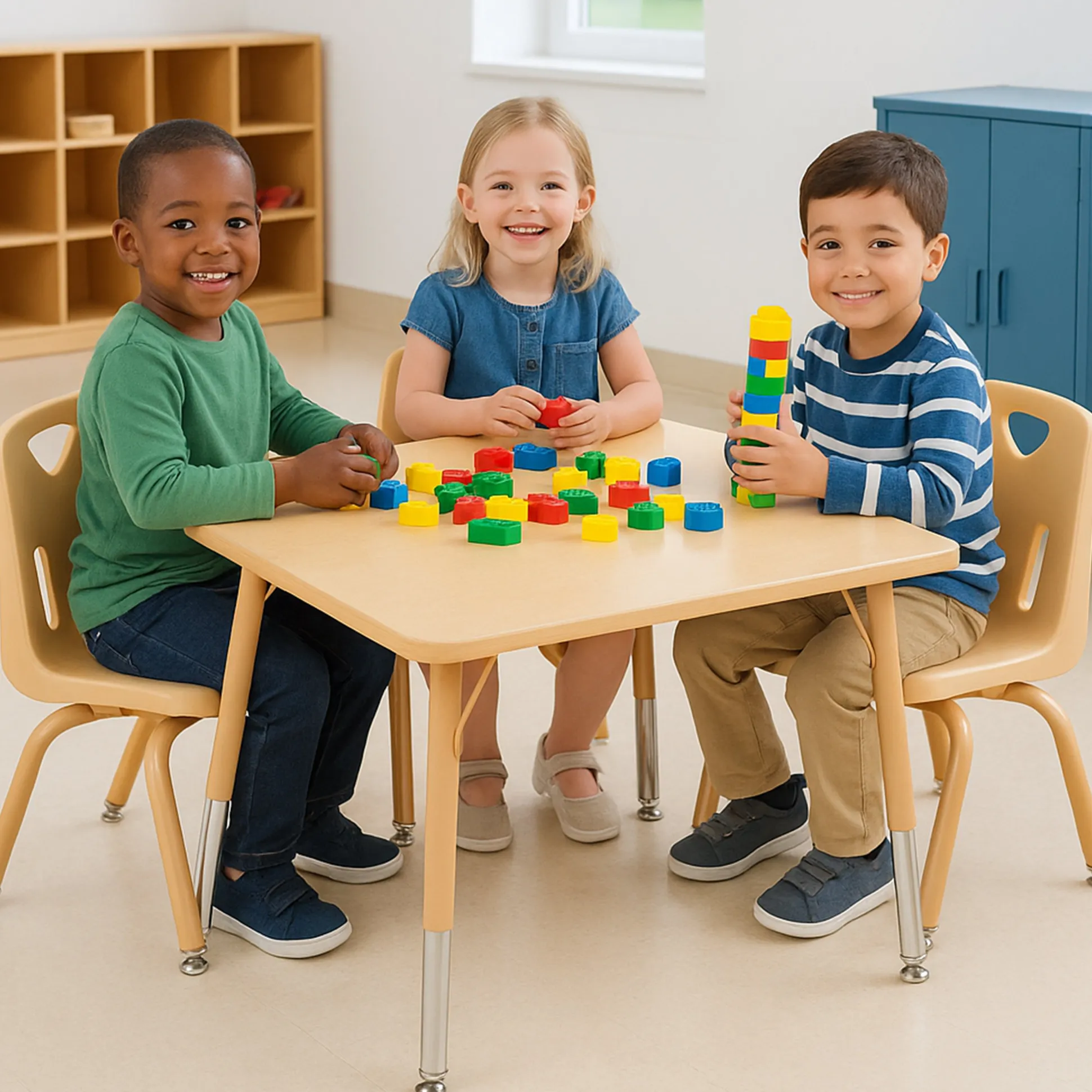 Camel 10" Stacking Chair with Powder-Coated Legs