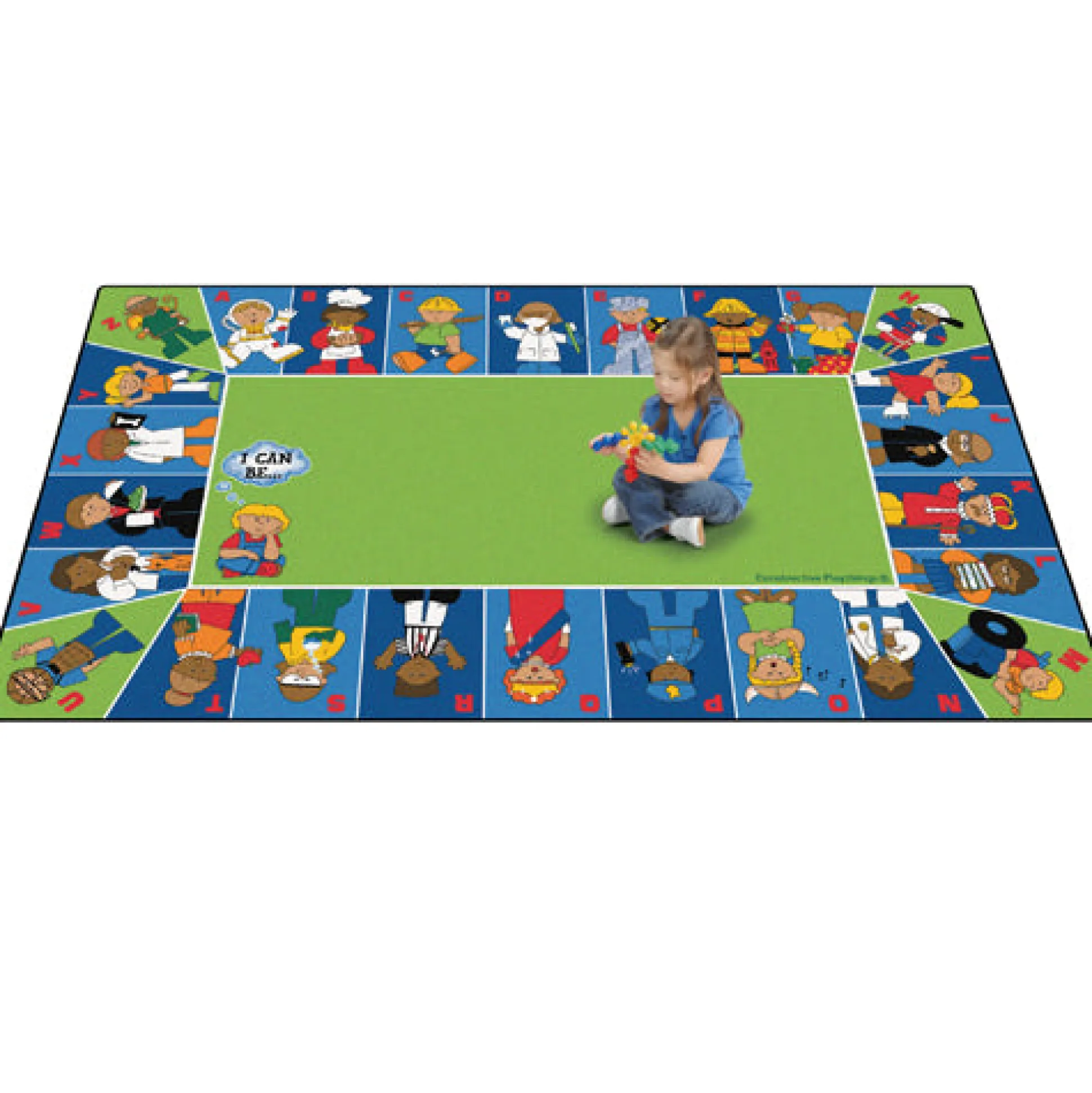Carpet for Kids® I Can Be...ABC Rug | 7'6" x 12' Alphabet & Occupation Classroom Carpet