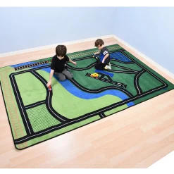 Carpet for Kids® Transportation Rug, 6' x 9' Size - Rectangle