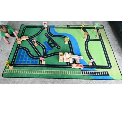 Carpet for Kids® Transportation Rug, 6' x 9' Size - Rectangle