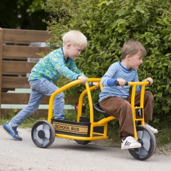 Carry-All School Bus Ride-On | Passenger Cargo Playground Vehicle with Safety Handrail