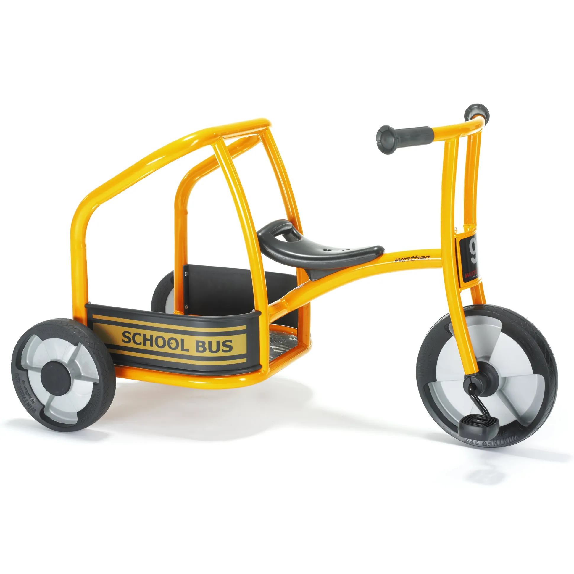 Carry-All School Bus Ride-On | Passenger Cargo Playground Vehicle with Safety Handrail