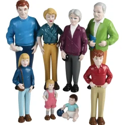 Caucasian Pretend Play Vinyl Family Figurines | 8 Piece Set