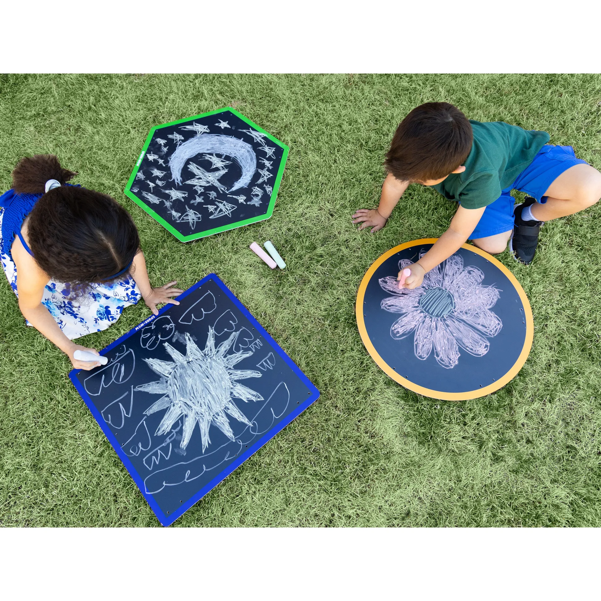 Chalkboard Geometric Shapes | Reusable Indoor & Outdoor Shape Learning Boards