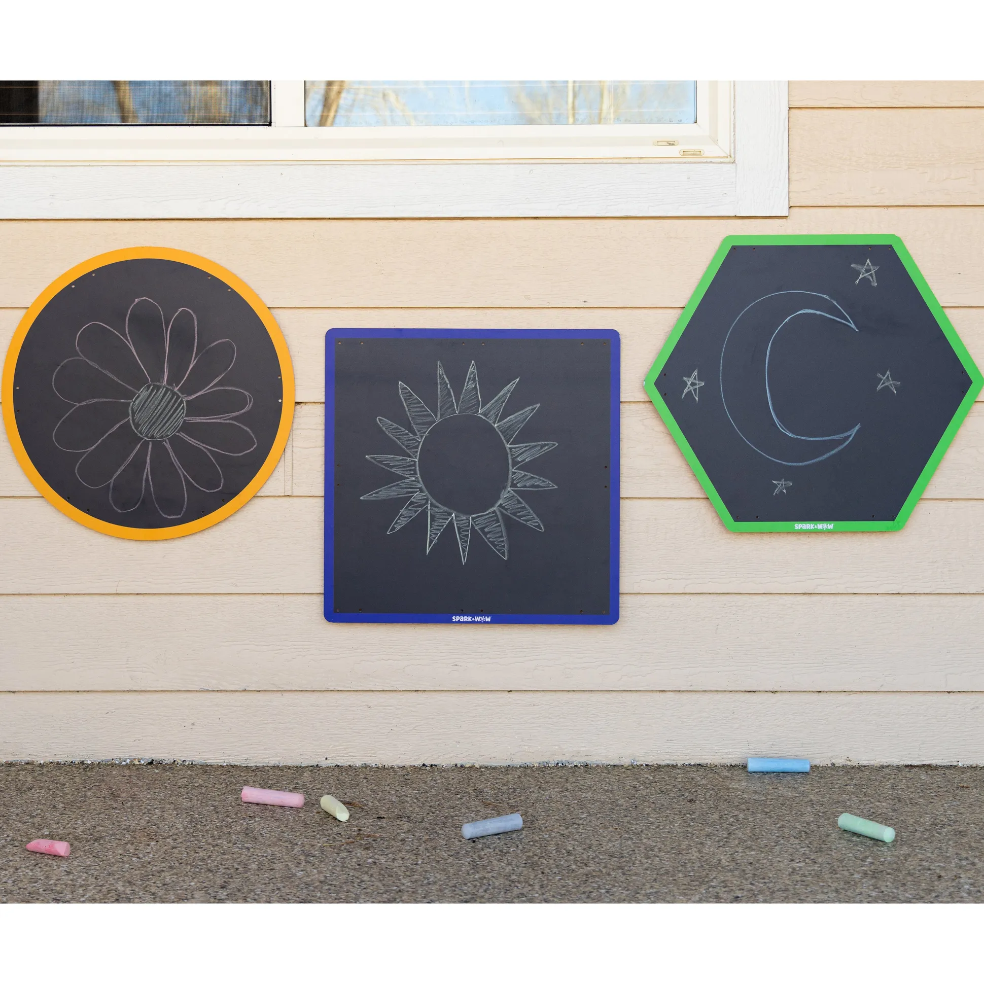 Chalkboard Geometric Shapes | Reusable Indoor & Outdoor Shape Learning Boards