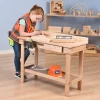 Child-Size Carpentry Workbench with Working Vise & Storage