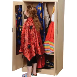 Child-Sized Wooden Dress Up Cupboard with Mirror, Hooks & Storage | Fully Assembled