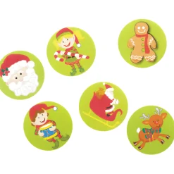 Christmas Character Sticker Roll – Santa, Reindeer, Elf & Gingerbread Seals for Kids