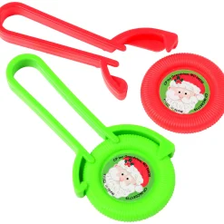 Christmas Disc Launchers – Holiday Flying Discs, 8-Pack Classroom Party Toys