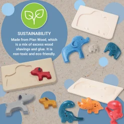 Chunky Animal Puzzle Set | Eco-Friendly, Multi-Purpose Learning Toy