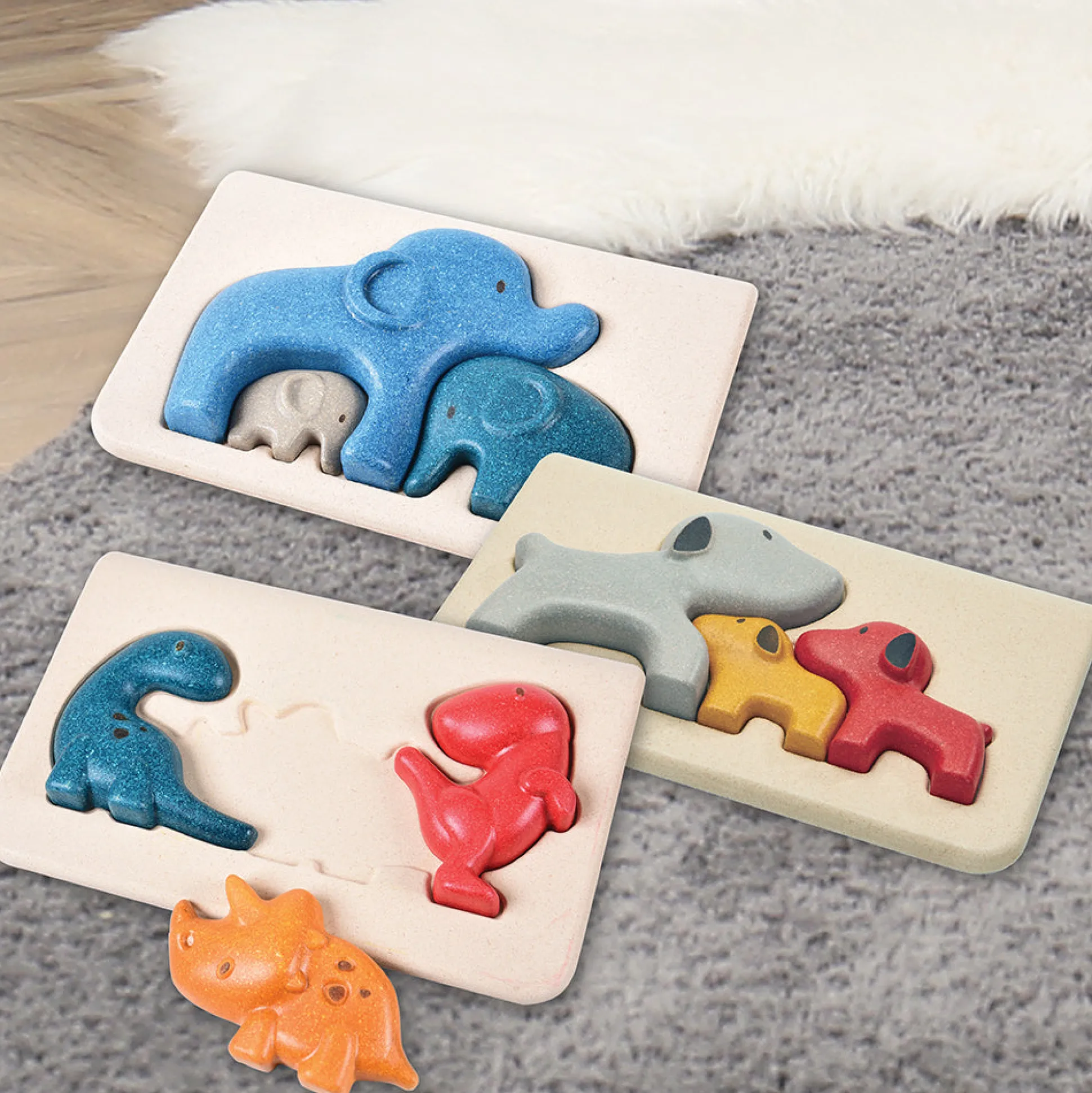 Chunky Animal Puzzle Set | Eco-Friendly, Multi-Purpose Learning Toy