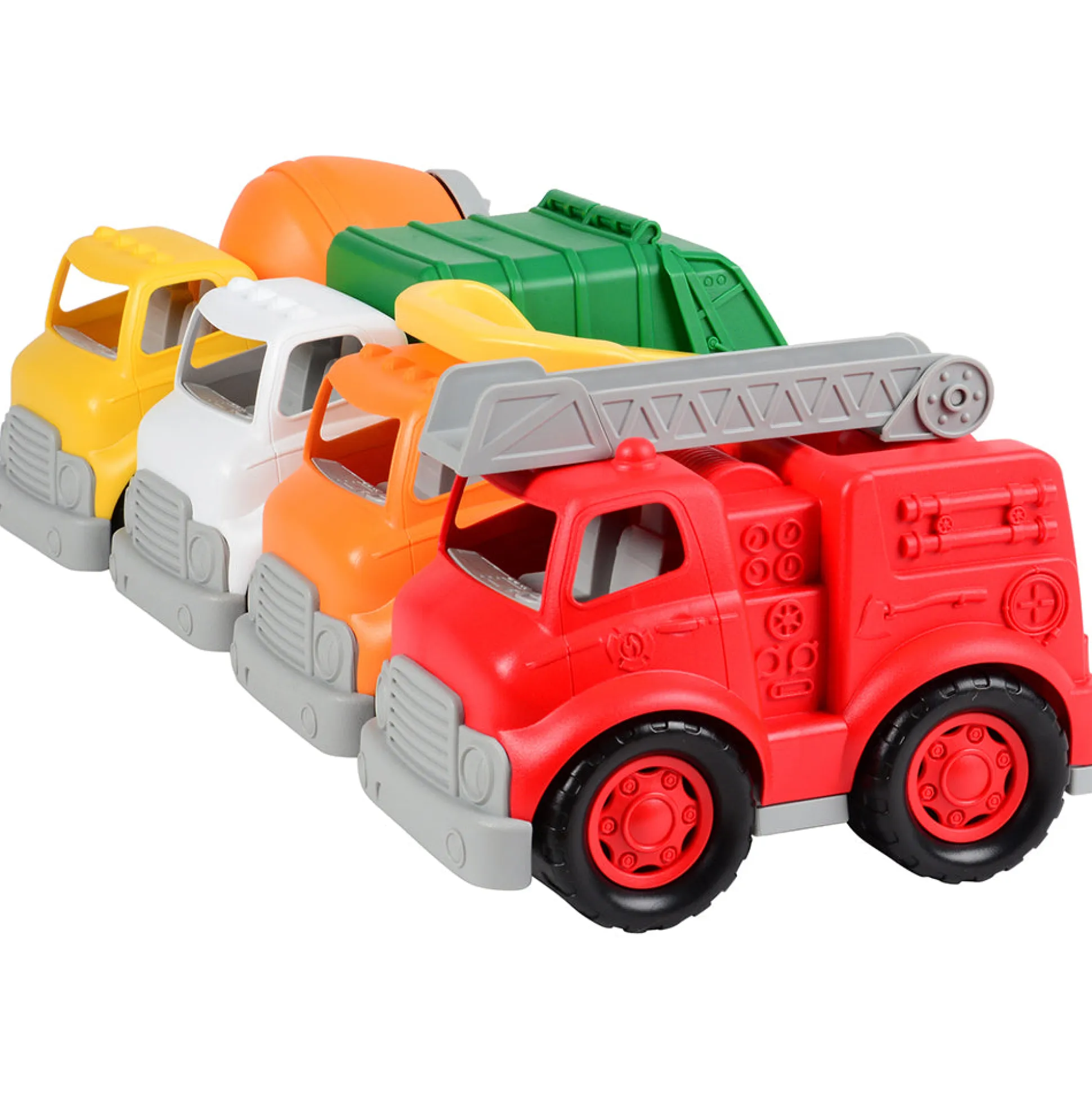 Chunky Community Helpers Vehicle Set | 4-Piece Push & Roll Trucks | Indoor/Outdoor