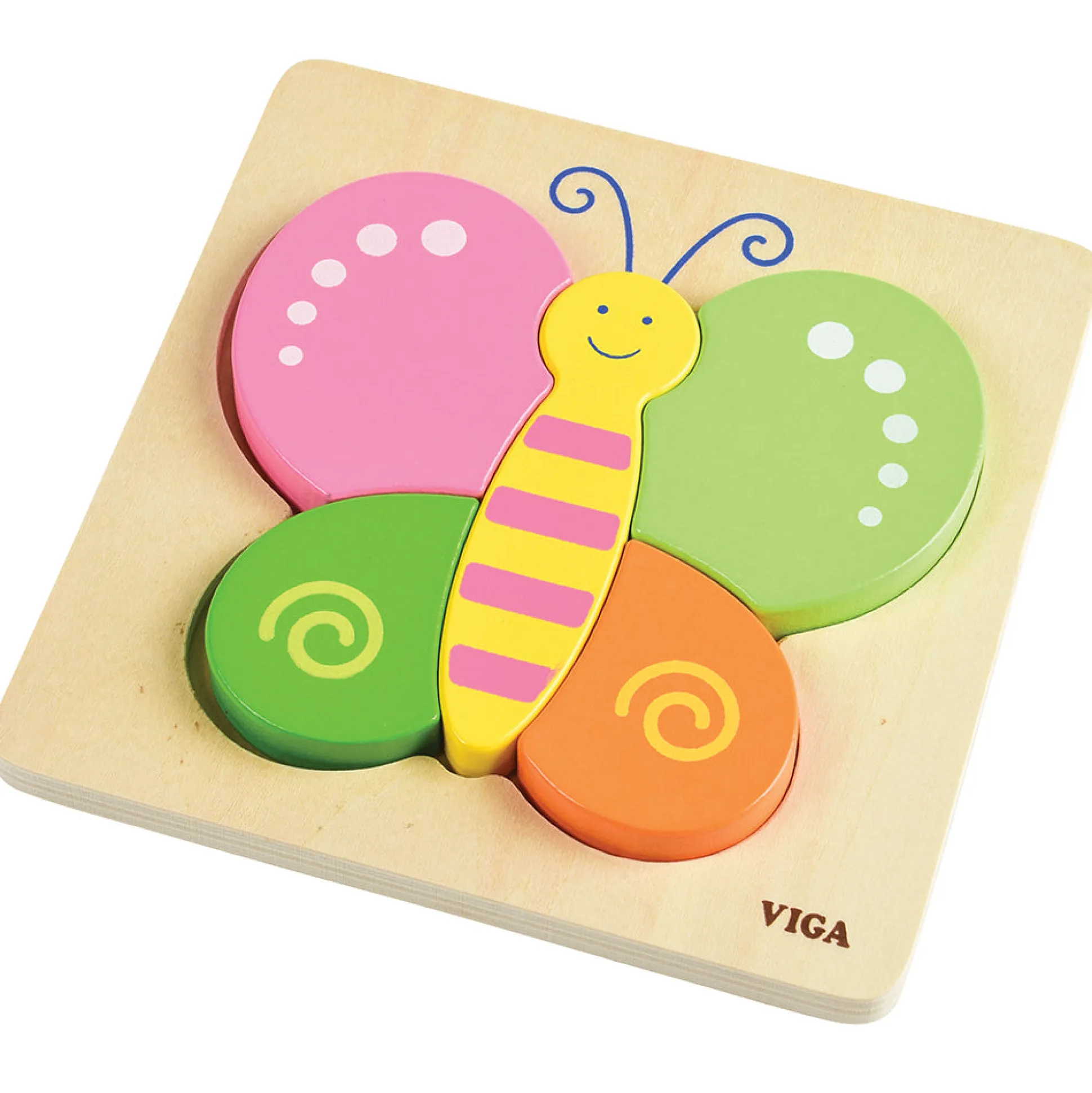 Chunky 5-Piece Butterfly Wooden Puzzle