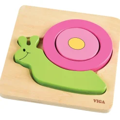 Chunky 4-Piece Snail Wooden Puzzle