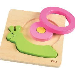 Chunky 4-Piece Snail Wooden Puzzle