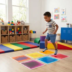 12" Classic Liquid Floor Tiles | 6-Pack Pressure-Activated Sensory Movement Mats