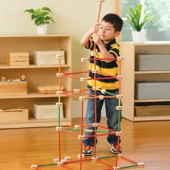 Classic Wood Builder 208-Piece STEM Construction Set | Hardwood Rods & Connectors for Creative Building Play