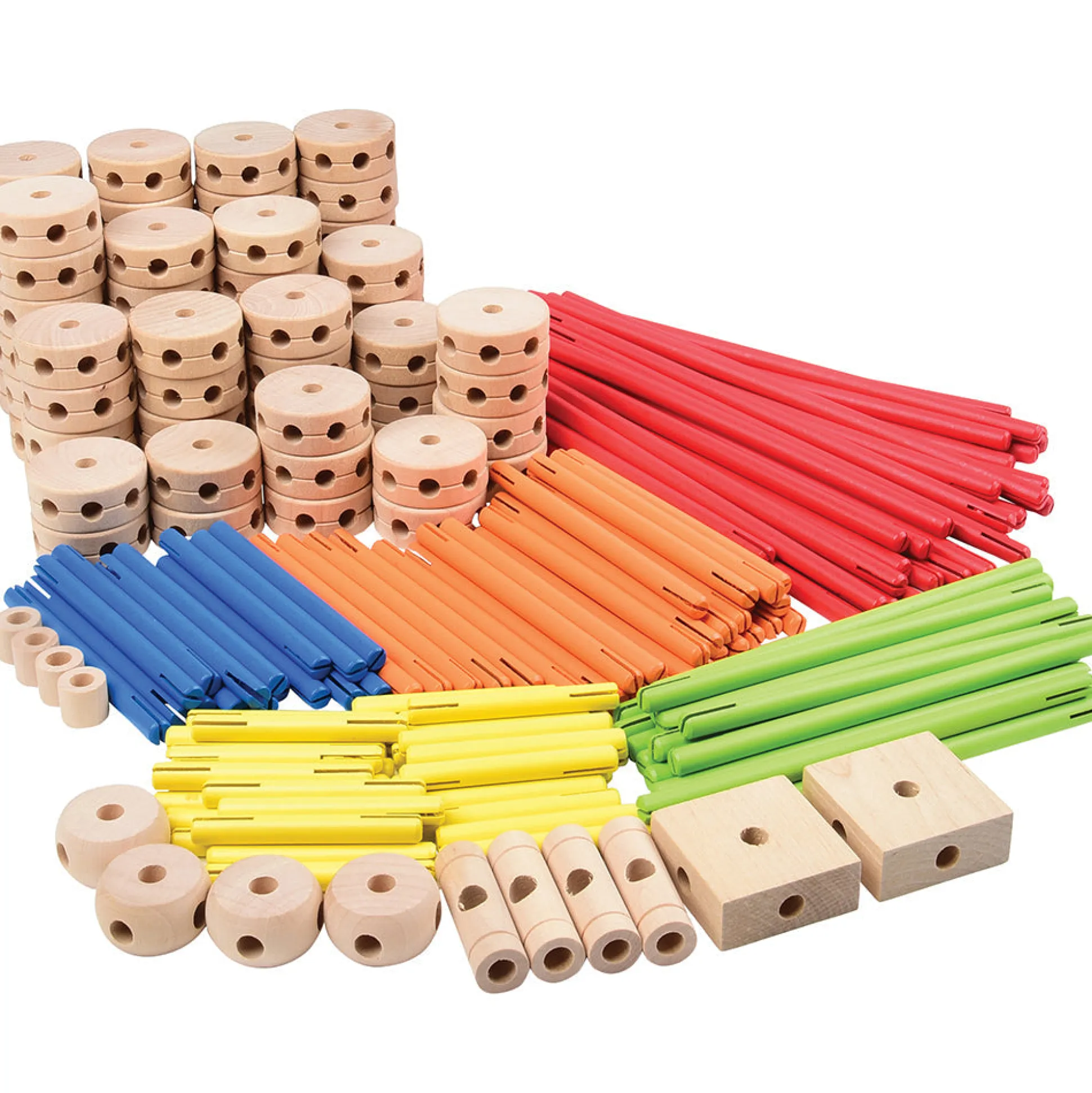 Classic Wood Builder 208-Piece STEM Construction Set | Hardwood Rods & Connectors for Creative Building Play
