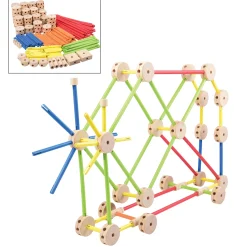 Classic Wood Builders in Storage Bin | 208 Piece STEM Building Set