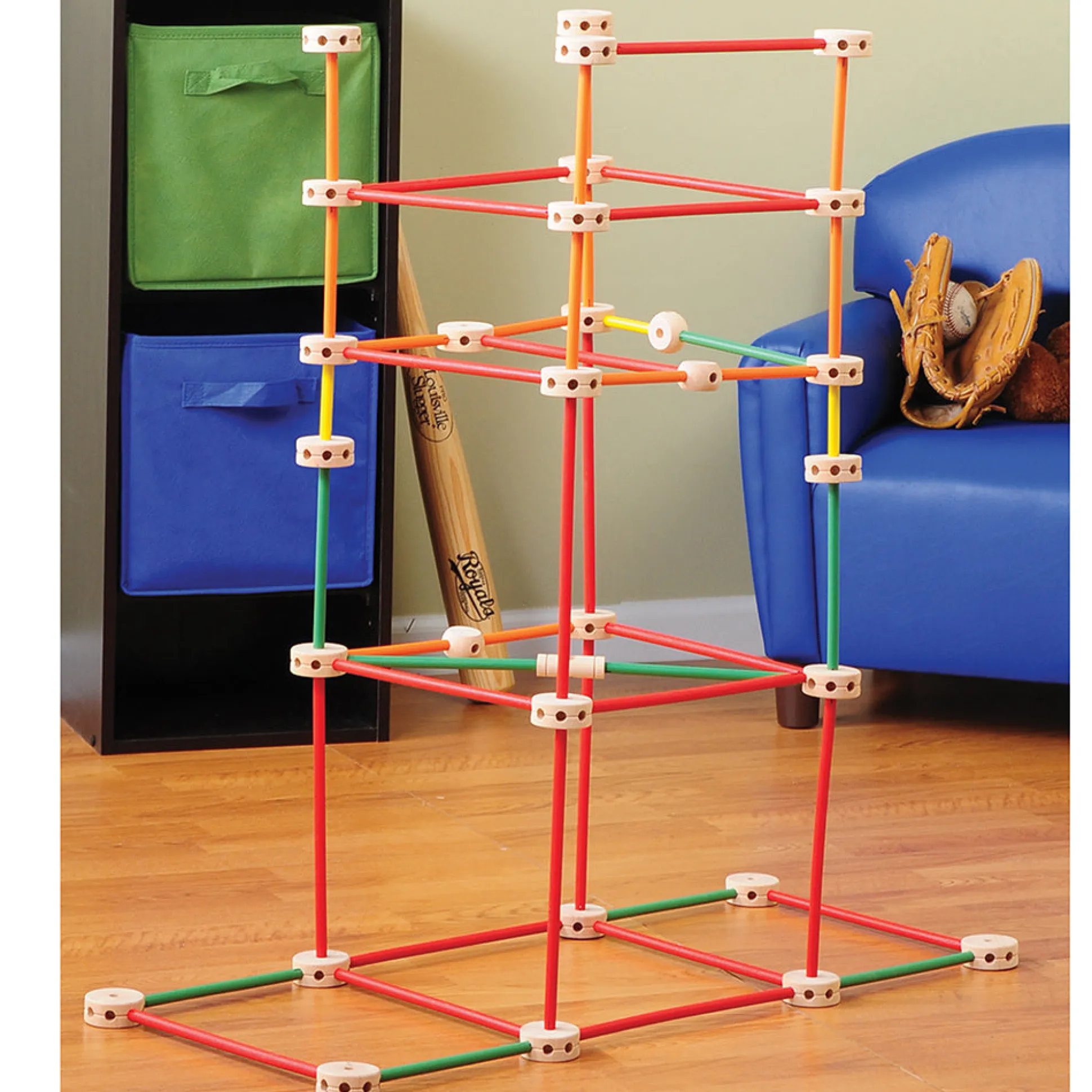 Classic Wood Builders in Storage Bin | 208 Piece STEM Building Set