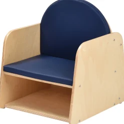Classic Wooden Chair with Built-In Storage and Cushion | Baltic Birch Classroom Seating