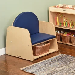 Classic Wooden Chair with Built-In Storage and Cushion | Baltic Birch Classroom Seating