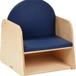 Classic Wooden Chair with Built-In Storage and Cushion | Baltic Birch Classroom Seating