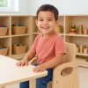 Classic Wooden Toddler Chair | 6" High, Tip-Resistant Rubberwood Seat