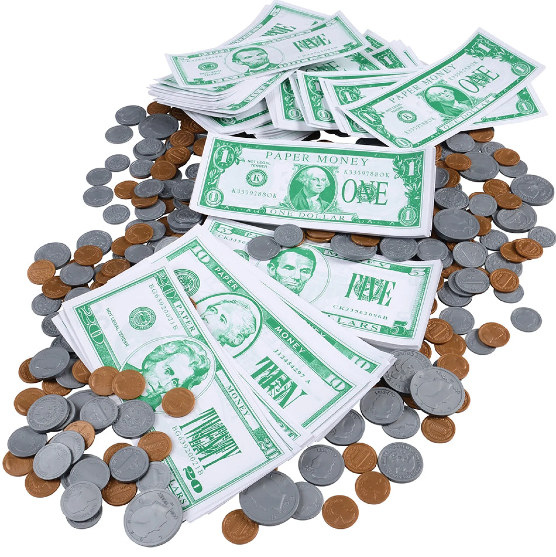 Classroom Play Money Kit | 600+ Pieces with Realistic Bills and Coins