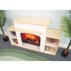 Classroom Warm And Welcoming Fireplace | Cozy White Display with Adjustable Shelves & Book Storage