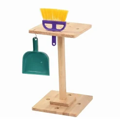 Cleaning Set with Small Broom, Dustpan & Stand | Pretend Play Cleaning Toys for Toddlers & Preschool Classrooms
