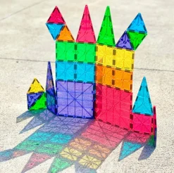 Clear Colors Magna-Tiles® 100-Piece STEM Building Set | Magnetic, Translucent Tiles for Creative Play