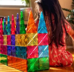 Clear Colors Magna-Tiles® 100-Piece STEM Building Set | Magnetic, Translucent Tiles for Creative Play