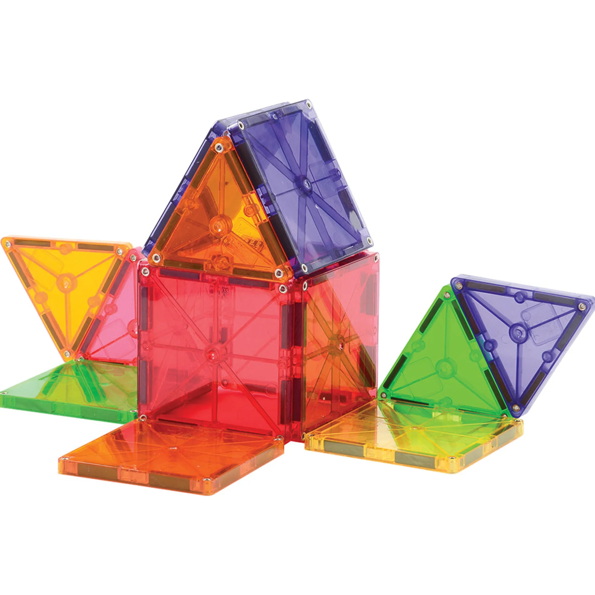 Clear Colors Magna-Tiles® 100-Piece STEM Building Set | Magnetic, Translucent Tiles for Creative Play