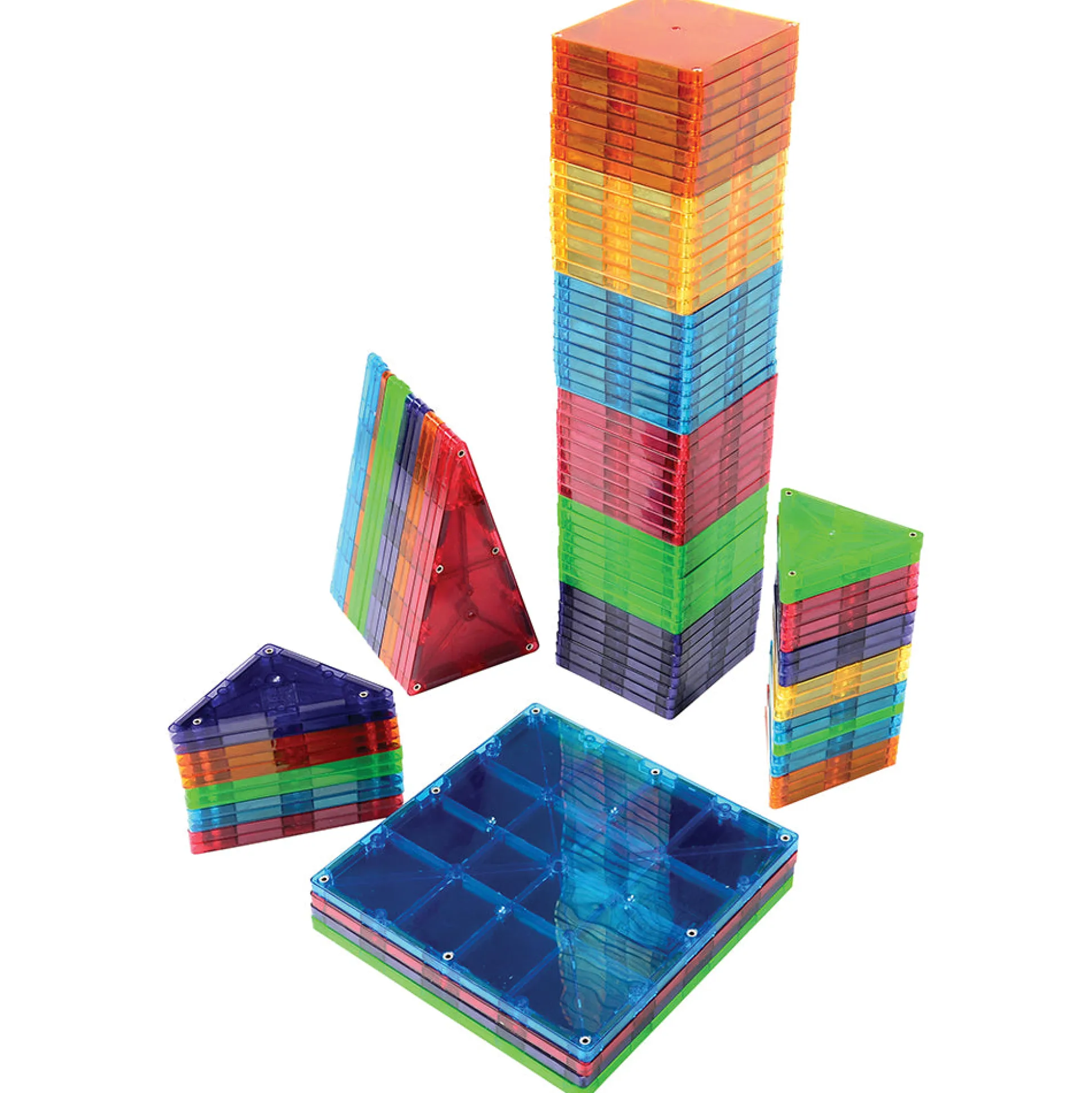 Clear Colors Magna-Tiles® 100-Piece STEM Building Set | Magnetic, Translucent Tiles for Creative Play