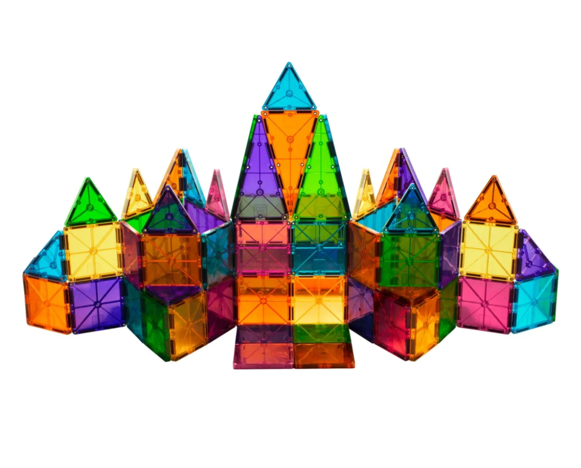 Clear Colors Magna-Tiles® 100-Piece STEM Building Set | Magnetic, Translucent Tiles for Creative Play