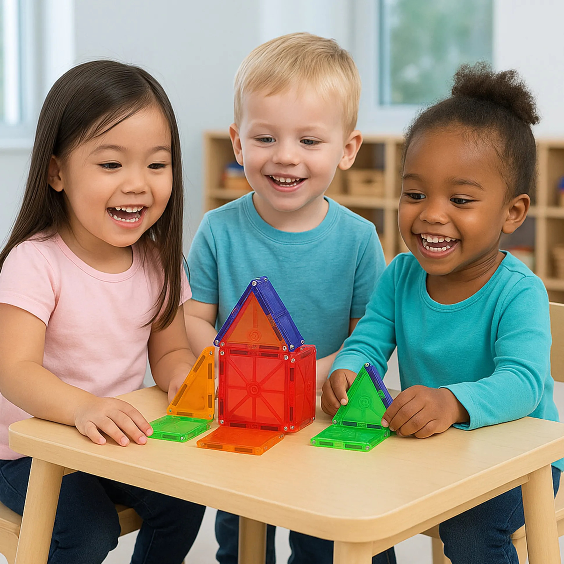 Clear Colors Magna-Tiles® 100-Piece STEM Building Set | Magnetic, Translucent Tiles for Creative Play