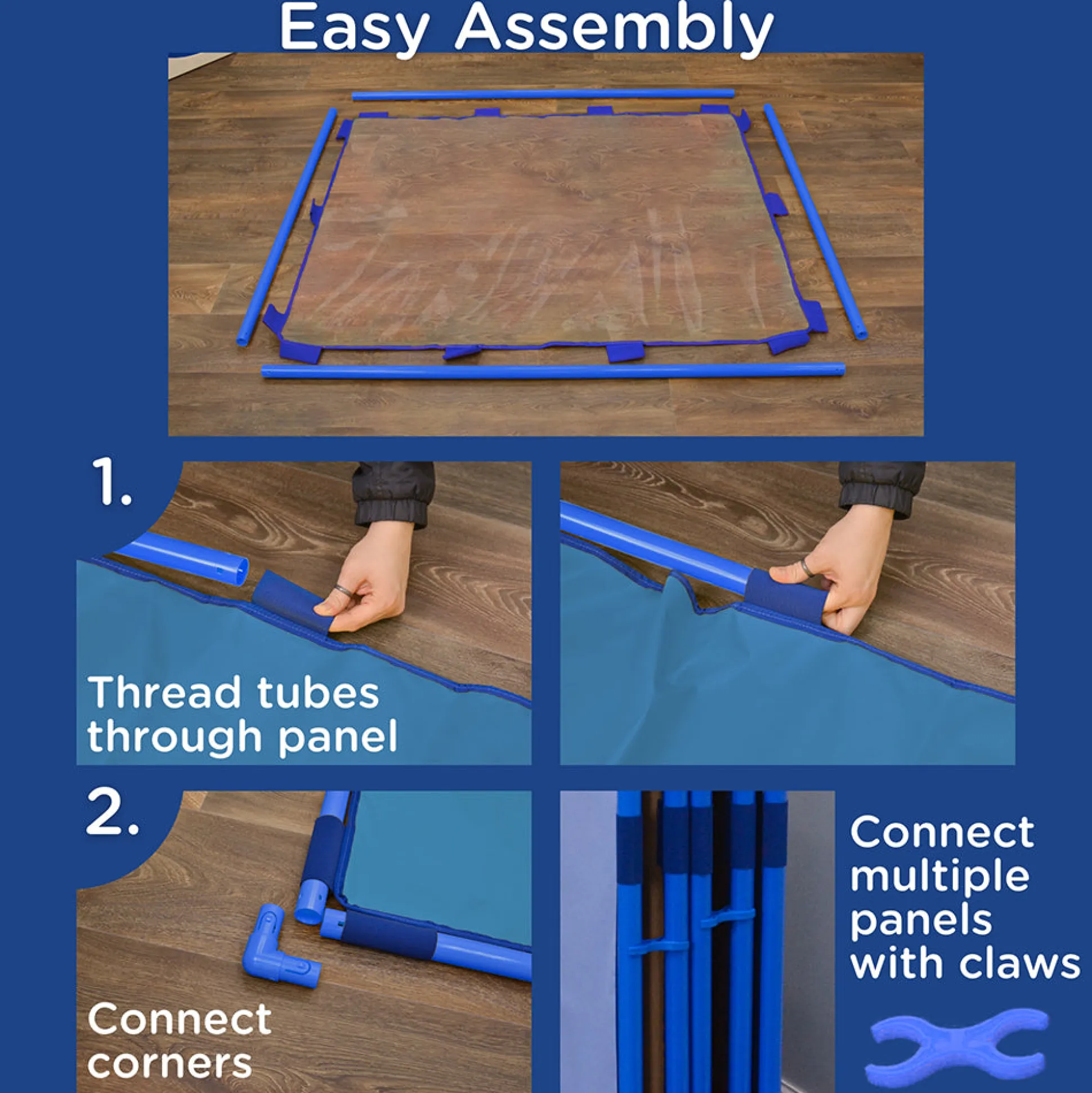 Clear Freestanding Play Panel | Vinyl 48" x 60" Classroom Divider with Stable Feet