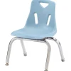 Coastal Blue 10" Stacking Chair with Chrome Legs